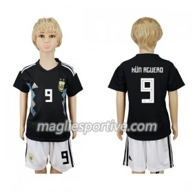 Completo Calcio Argentina Kun Aguero 9 Bambino Divisa Trasferta Mondiali 2018